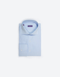 Patrick Hellmann Collection Light Blue Shirt With Small Check Pattern thumbnail